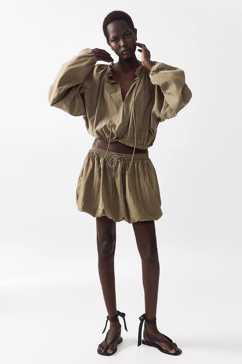 Bubble-Hem Blouse