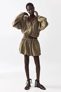 Bubble-Hem Blouse