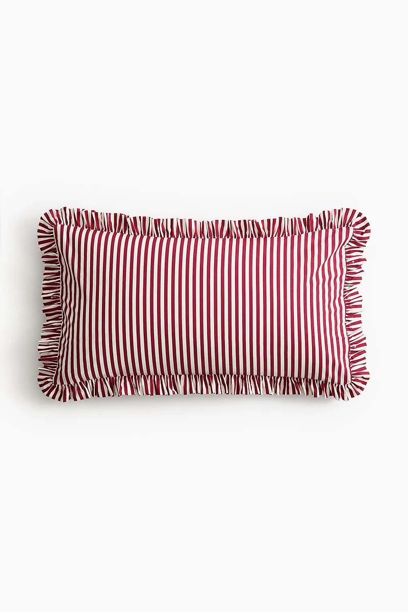 Ruffle-Trimmed Cotton Pillowcase