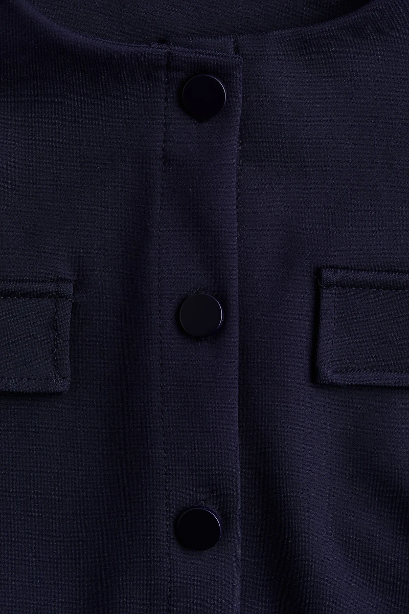 Pocket-Detail Jersey Cardigan