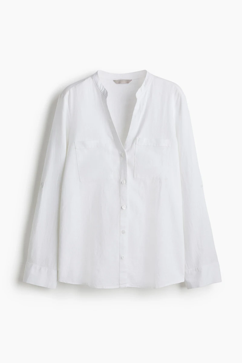 Linen-blend shirt