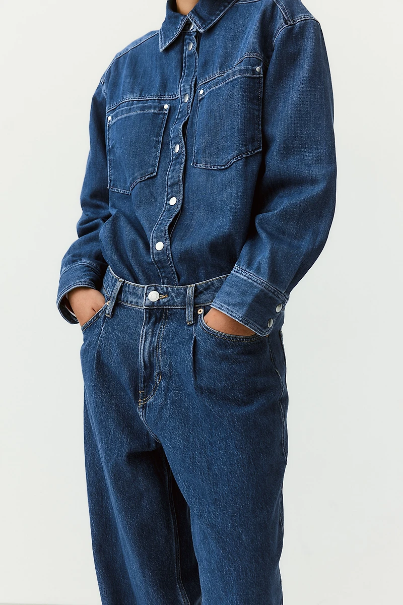 Wide-leg Denim Pants