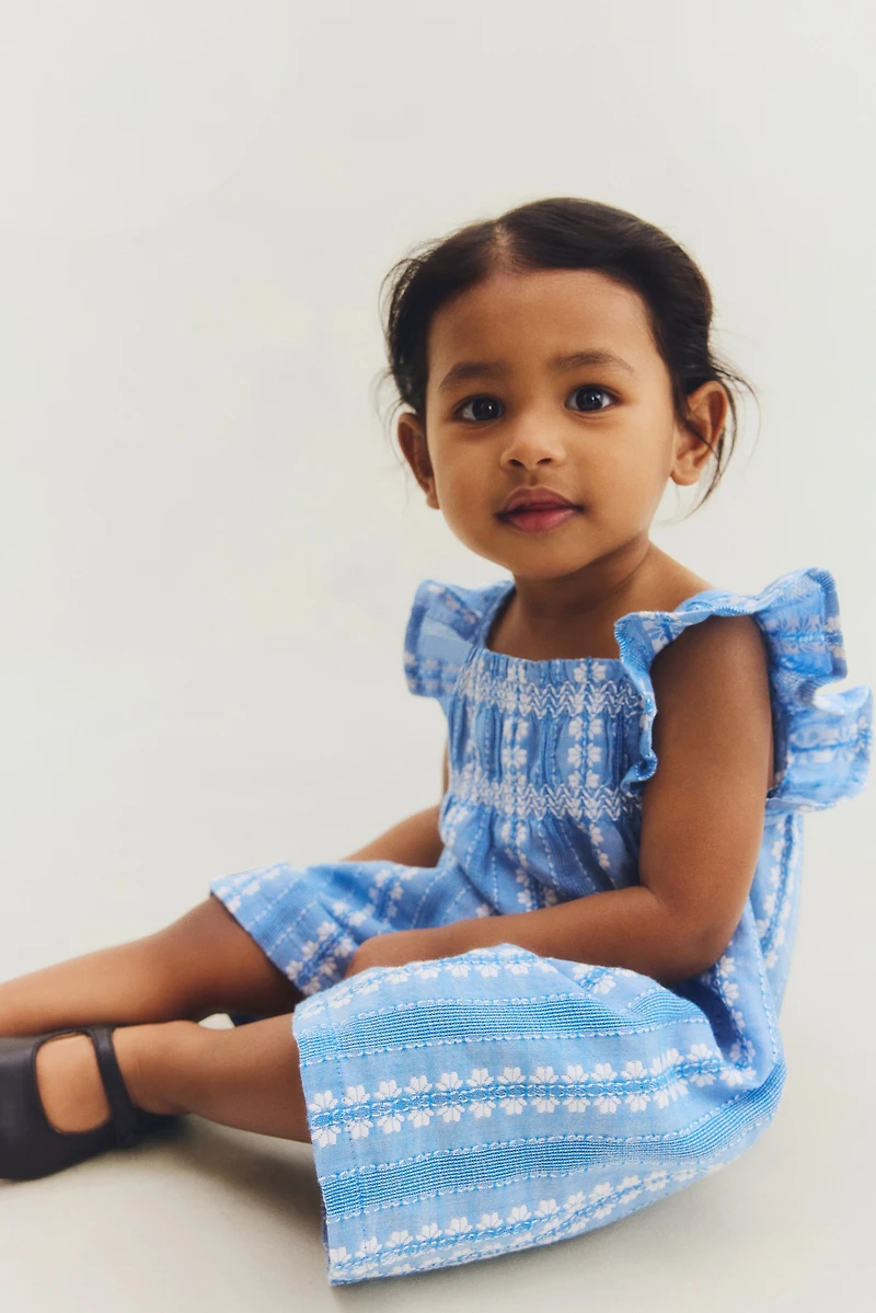 Embroidered-Detail Cotton Dress