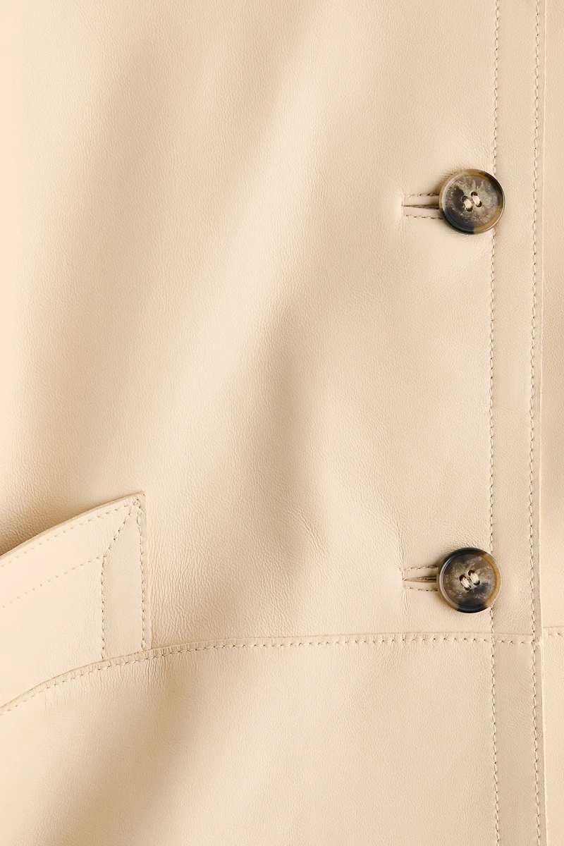 Leather Jacket with Collar