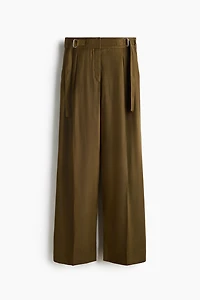 Wide-Leg Pants with Belt Detail