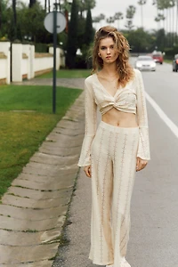 Pantalon en dentelle de jersey