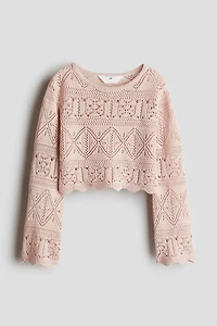 Pointelle-Knit Short Top