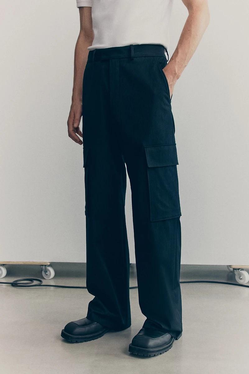 Wool-Blend Cargo Pants
