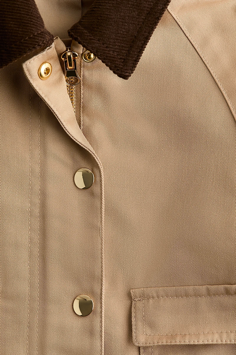 Veste utilitaire avec col en velours côtelé