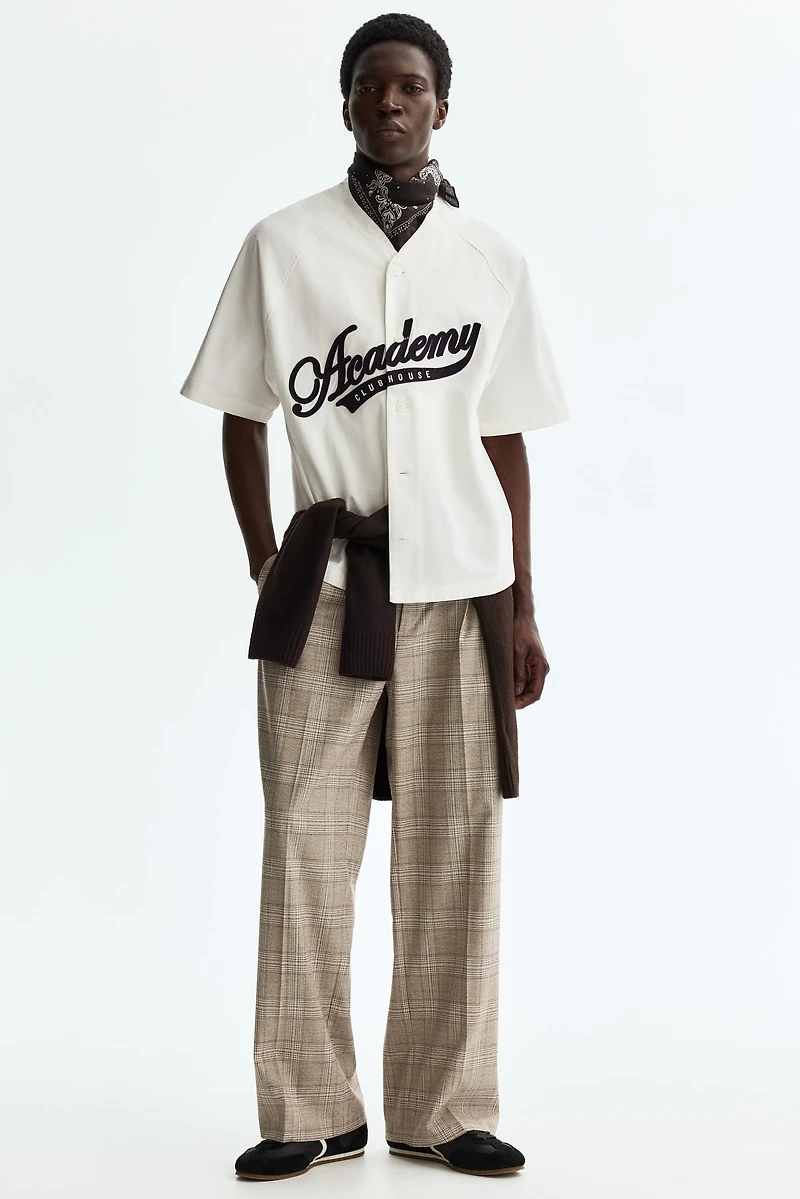 Chemise de baseball décontractée en coton