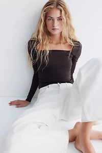 Haut à manches longues en microfibre