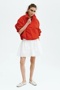 Eyelet-Embroidered Drawstring Skirt