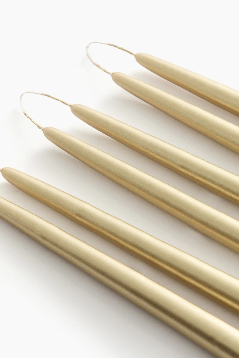 6-Pack Metallic Taper Candles