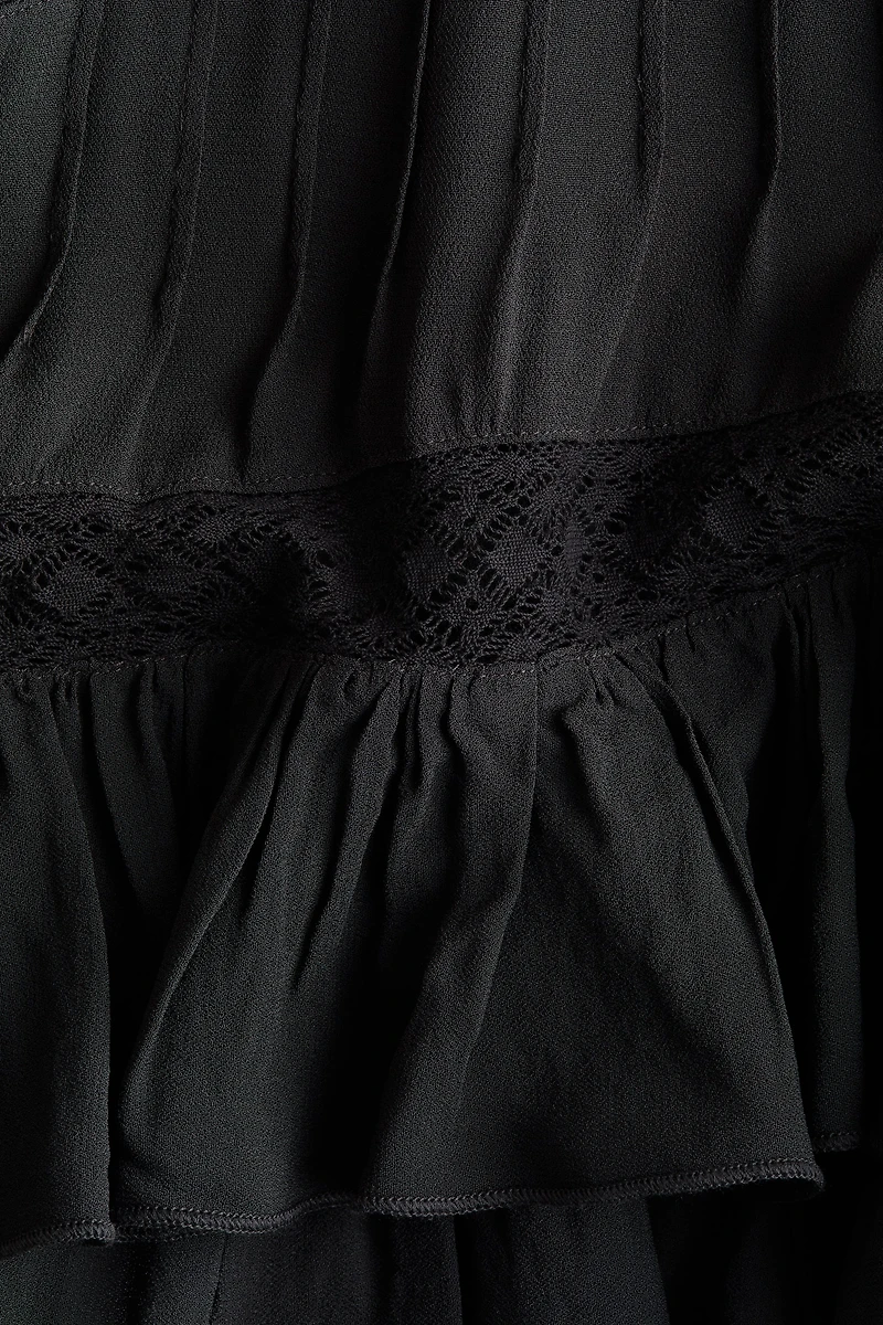 Lace-Detail Viscose Blouse
