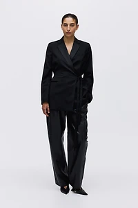 Tie-Detail Wrapover Jacket