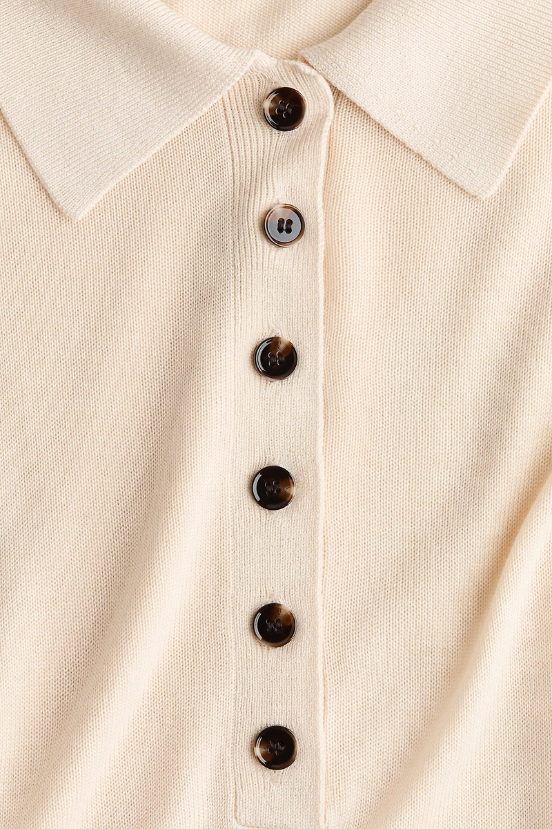 Fine-Knit Polo Shirt