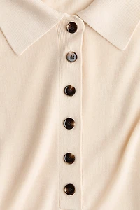 Fine-Knit Polo Shirt