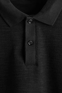 Slim-Fit Long-Sleeved Polo Shirt