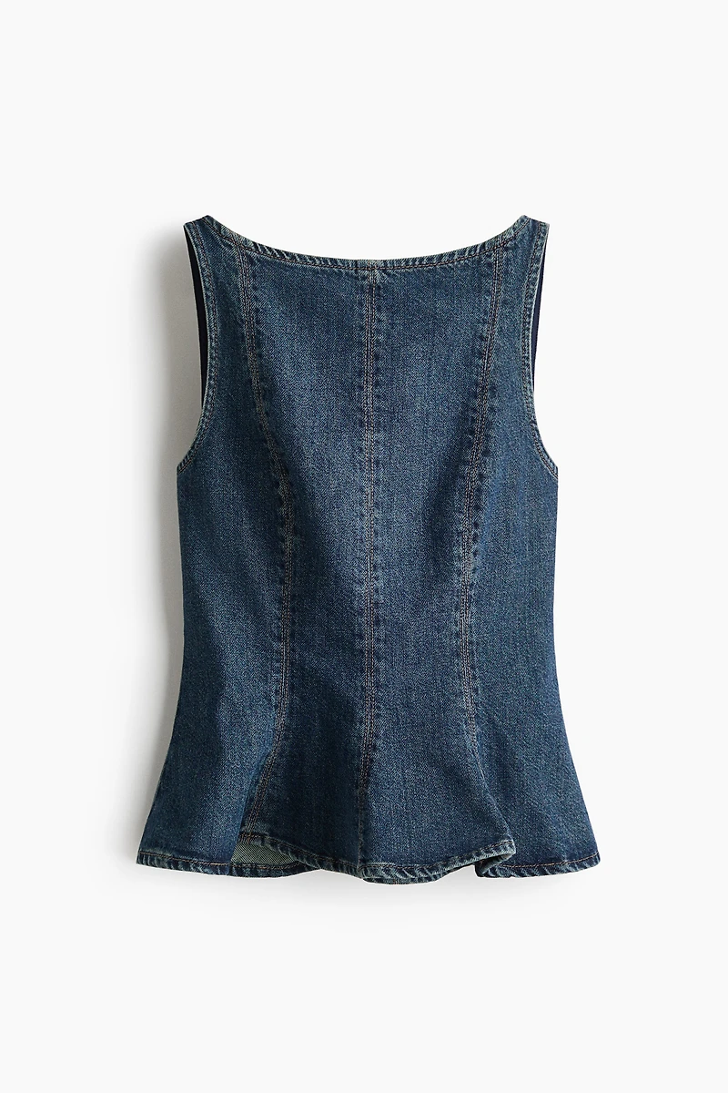 Haut péplum en denim