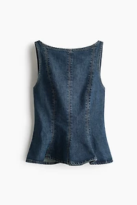 Haut péplum en denim