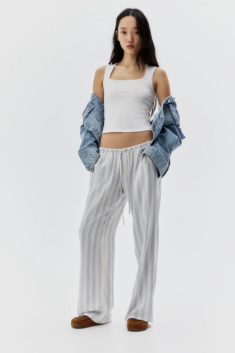 Picot-Trimmed Sleeveless Top