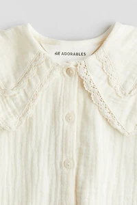 Blouse en mousseline avec dentelle