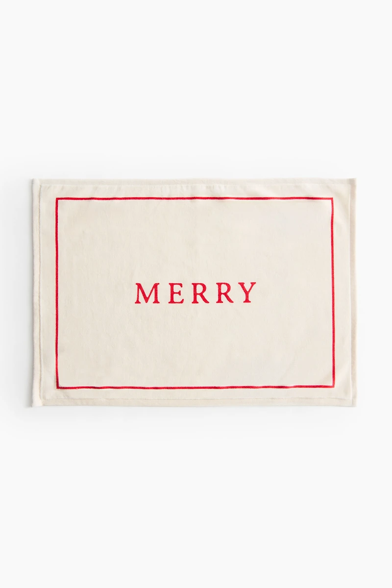 Motif-Detail Velour Bath Mat