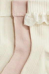 3-pack Socks with Overlocked Trim