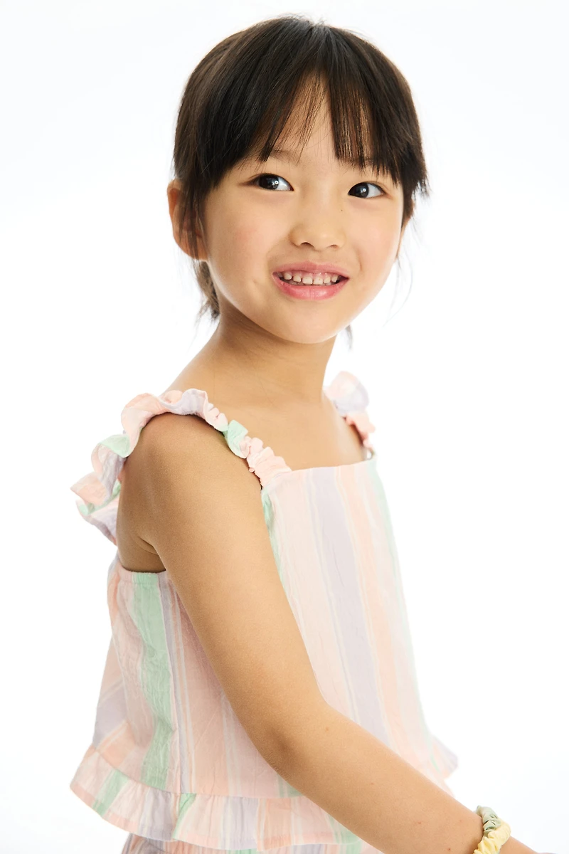 2-Piece Ruffle-Trimmed Cotton Set