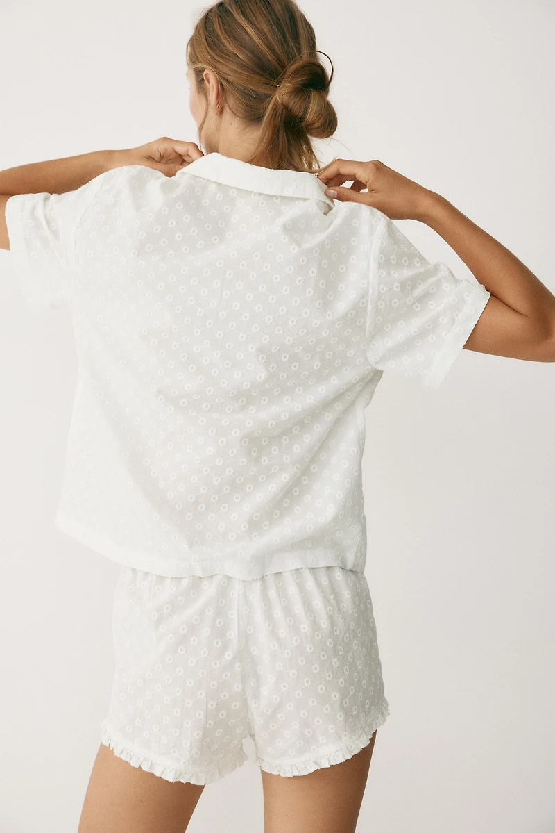 Embroidered Cotton Pajamas