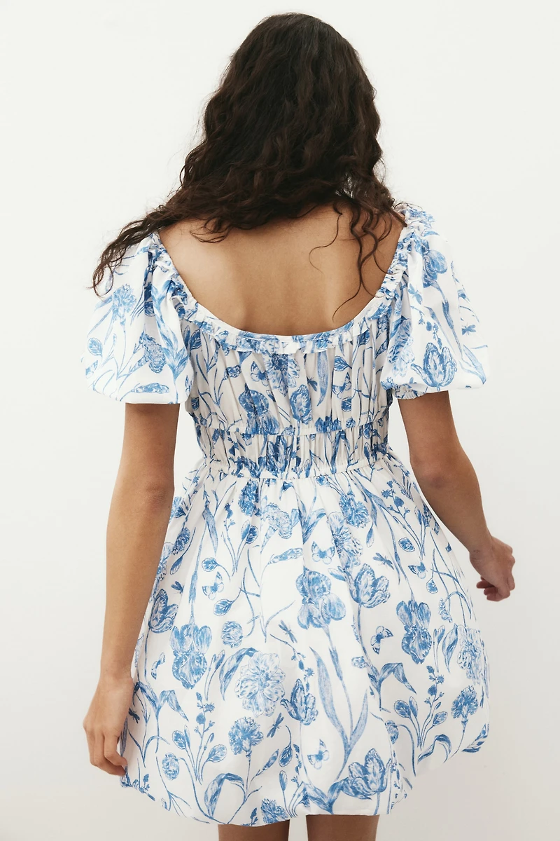 Bubble-Hem Cotton Dress