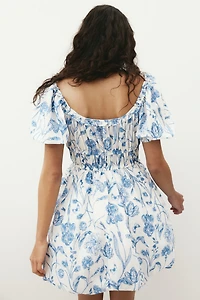 Bubble-Hem Cotton Dress