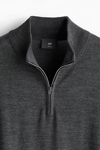 Slim Fit Half-Zip Merino Wool Sweater