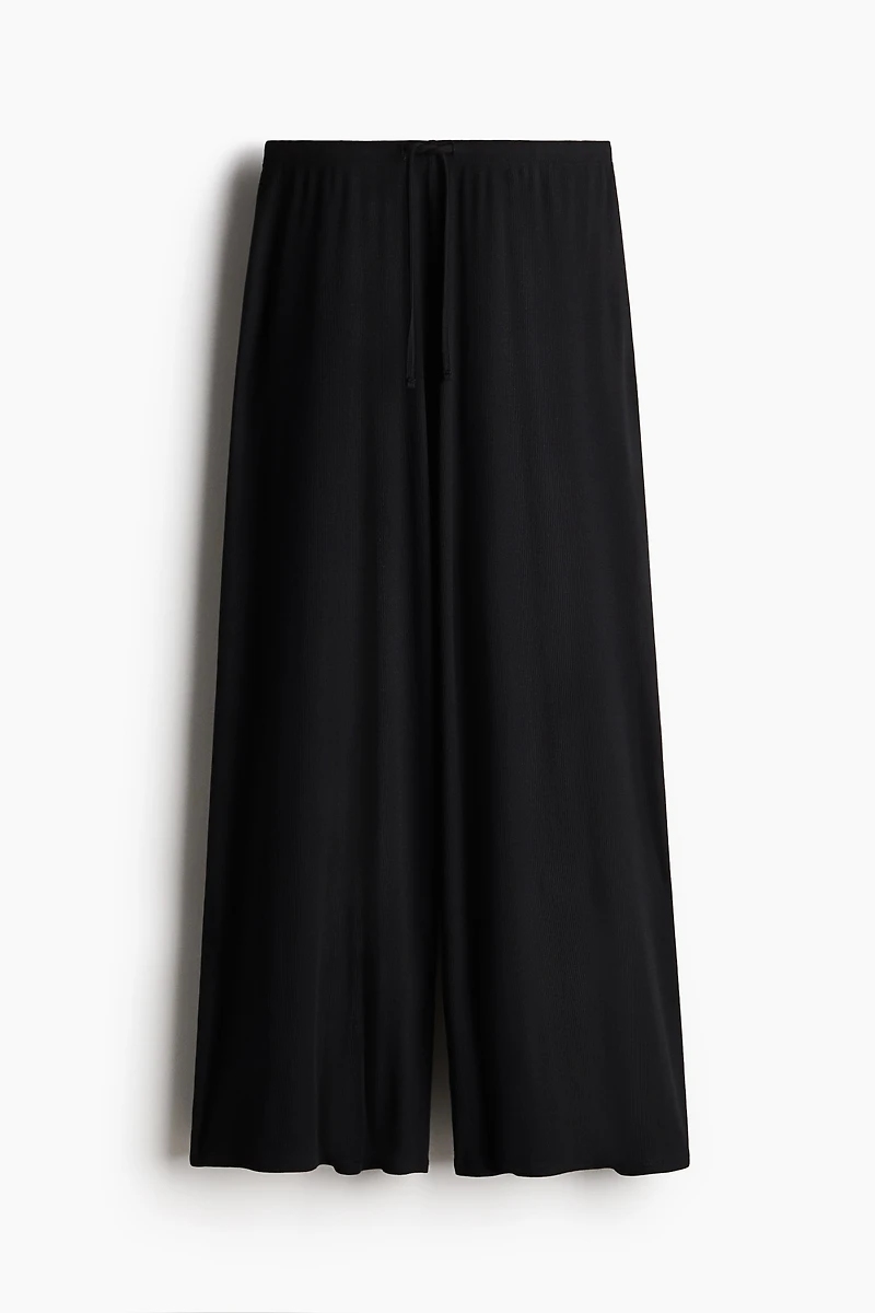 Wide-Leg Drawstring Pants