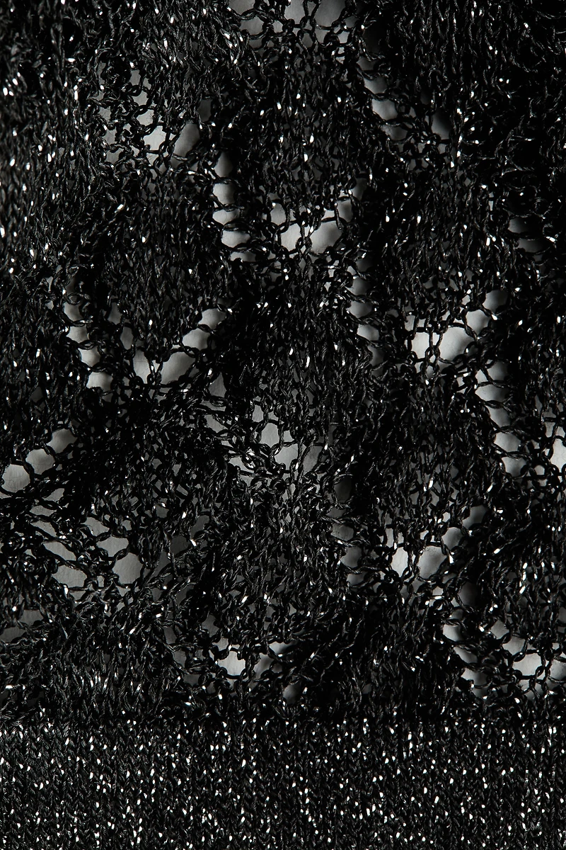 Shimmery Pointelle-Knit Pants