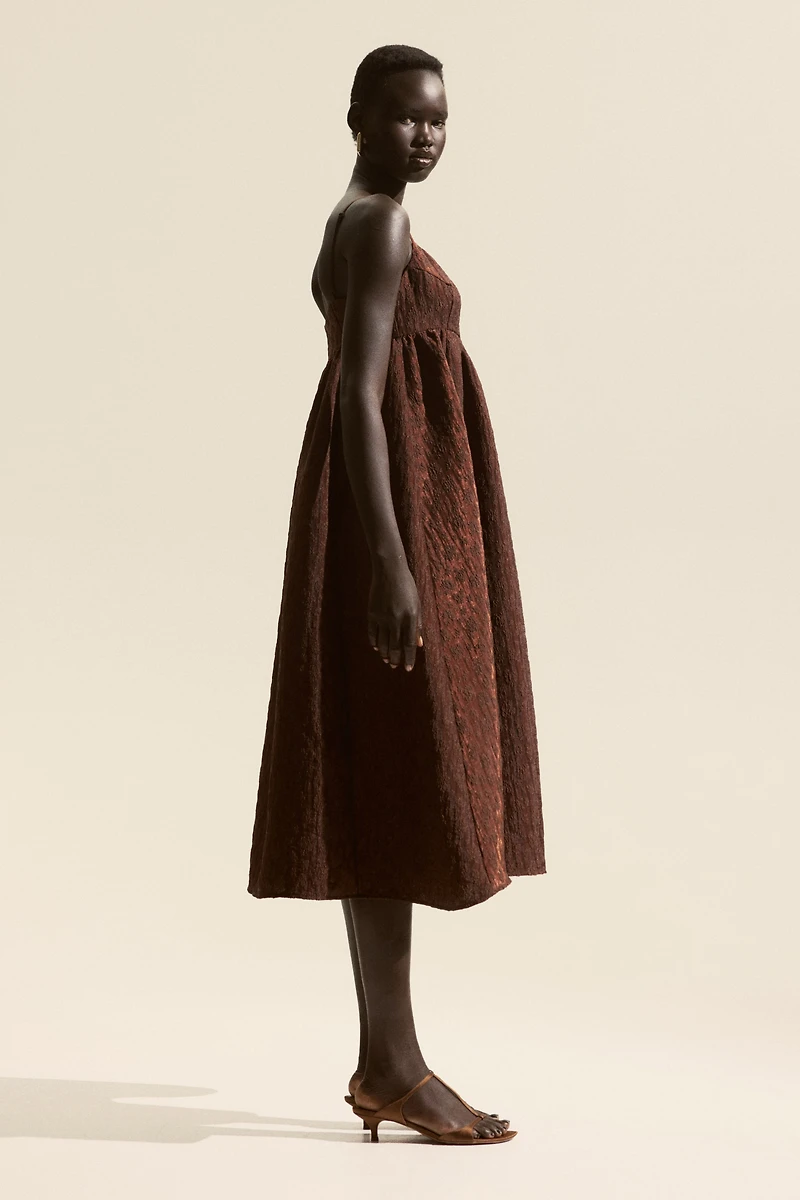 Jacquard-Weave Strappy Dress