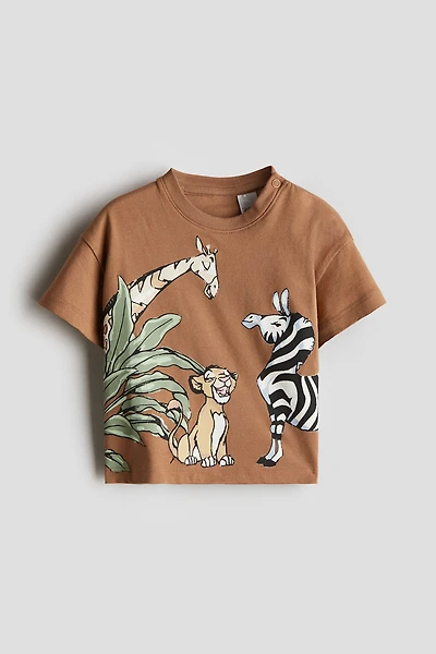 Cotton T-Shirt with Printed Motif