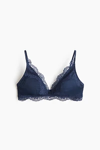 Padded Soft-Cup Microfiber and Lace Bra