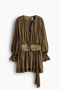 Knot-Detail Draped Dress