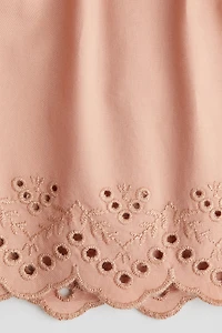 Cotton Shorts with Eyelet Embroidery