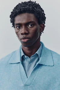 Wool-Blend Polo Sweater