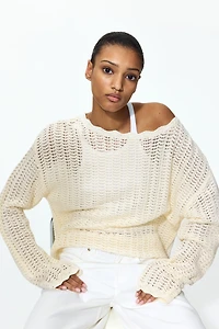 Pointelle-Knit Sweater