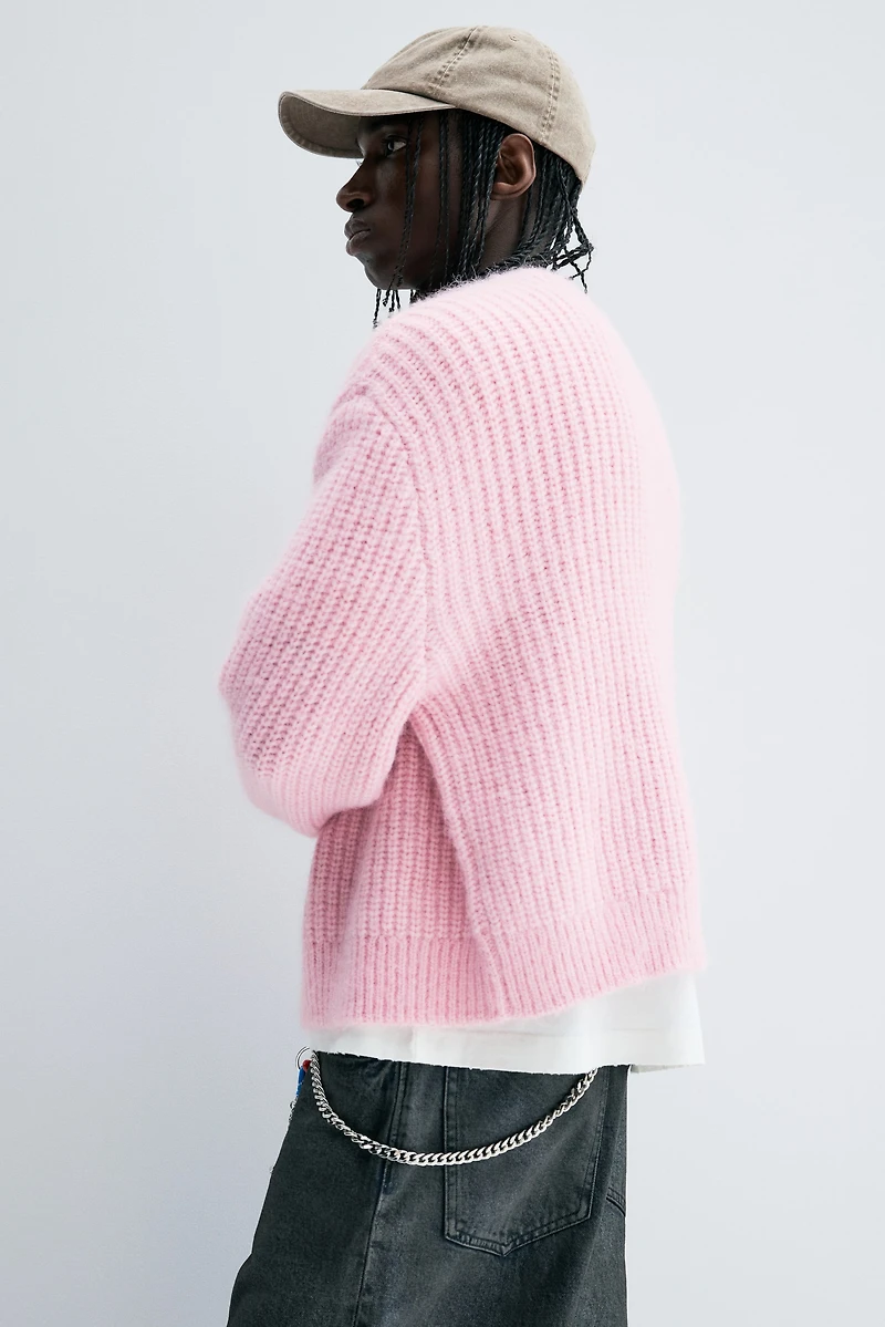 Gilet ample en tricot côtelé