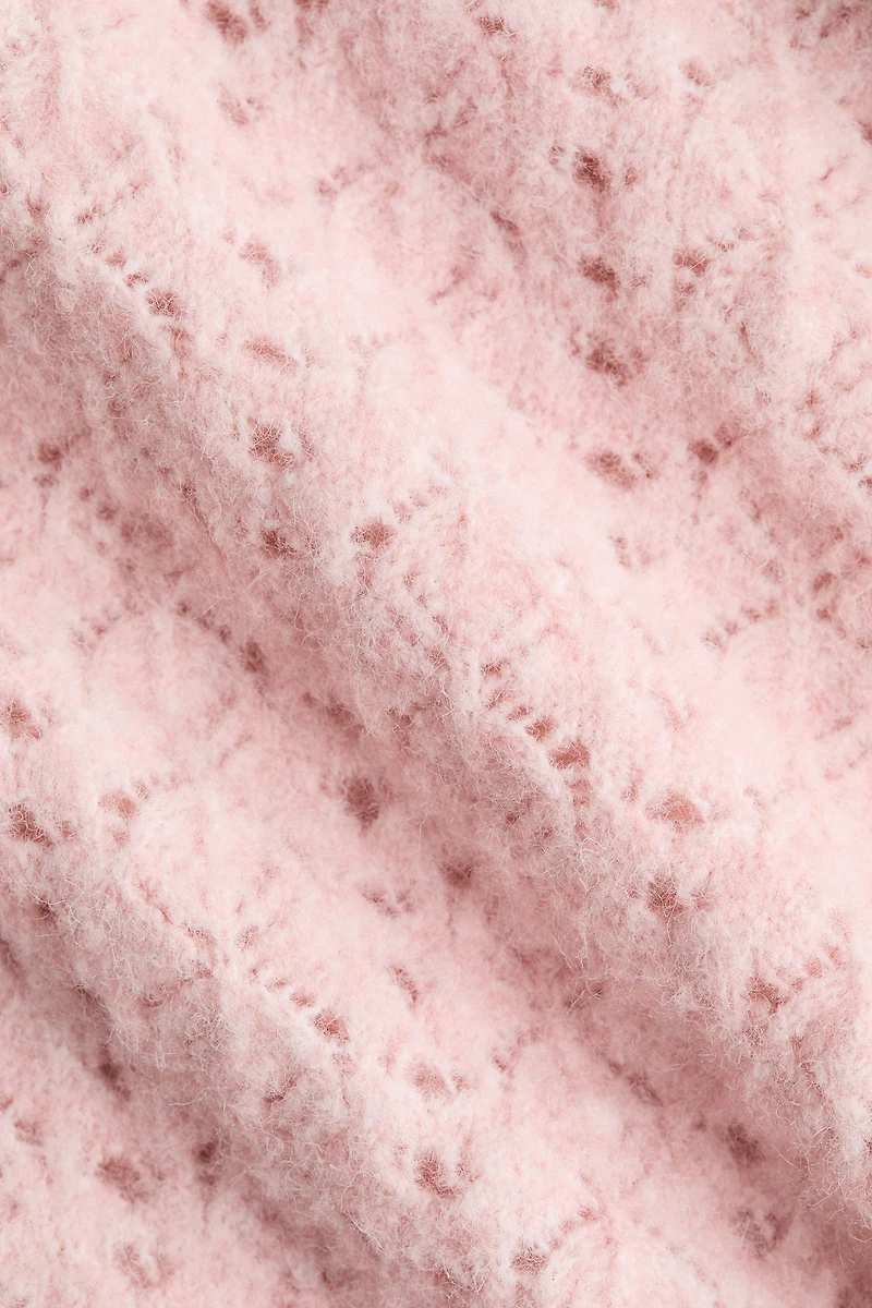 Pointelle-Knit Off-the-Shoulder Sweater