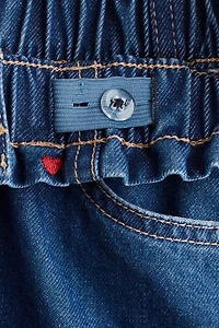 Motif-Detail Denim Skirt