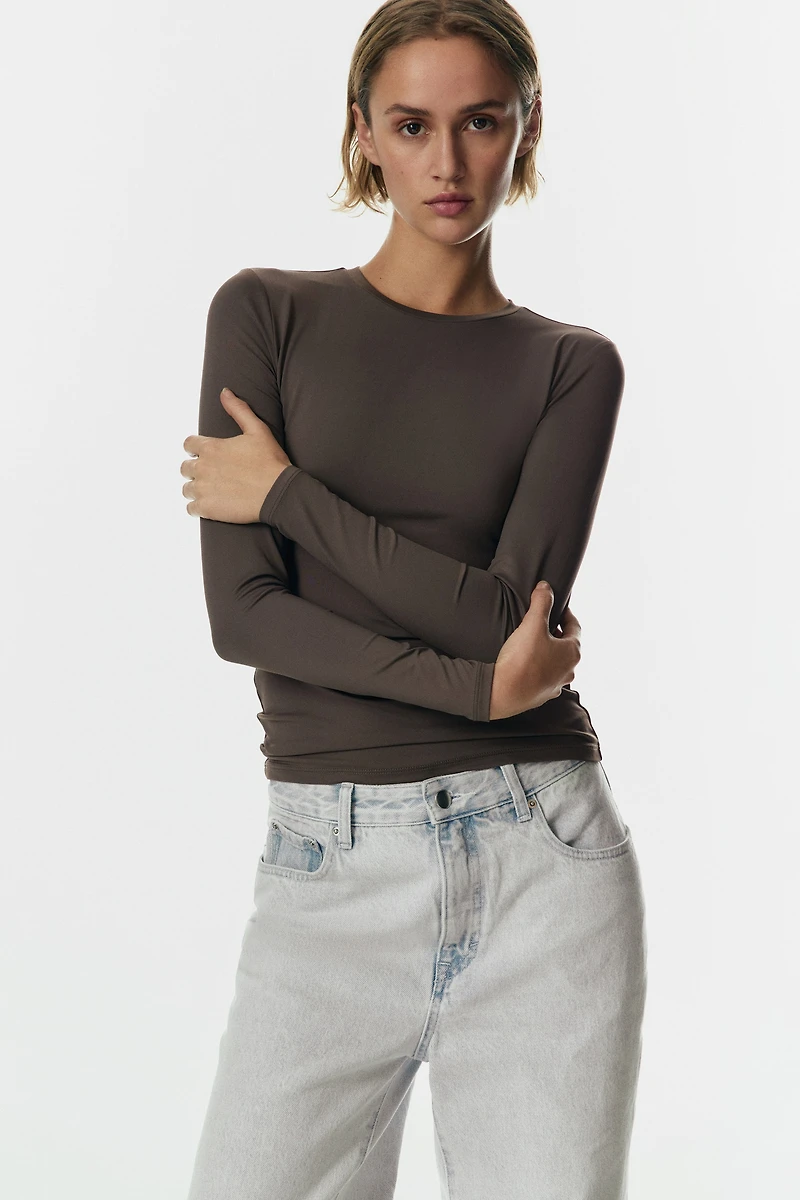 Long-sleeved Microfiber Top