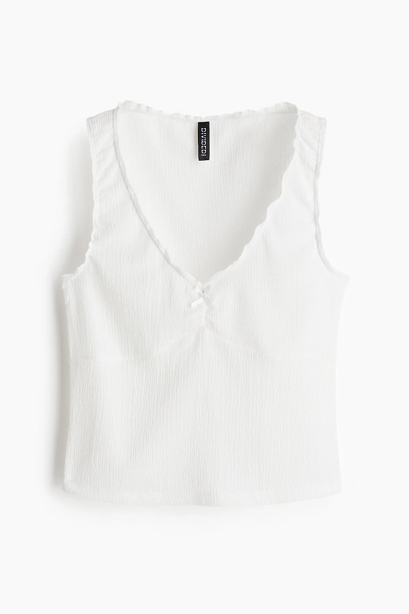 Crinkled Jersey Sleeveless Top