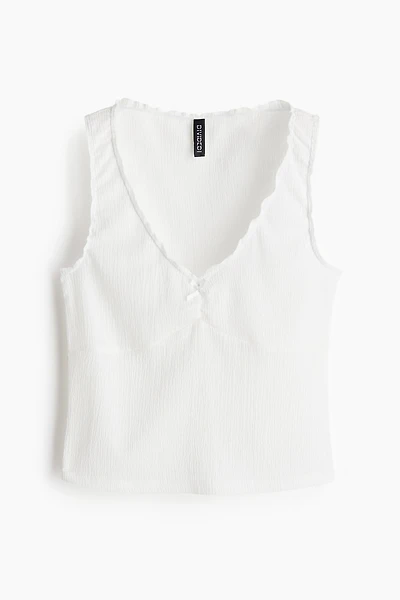 Crinkled Jersey Sleeveless Top