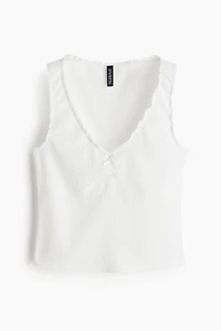 Crinkled Jersey Sleeveless Top