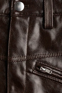 Mini jupe en tissu enduit